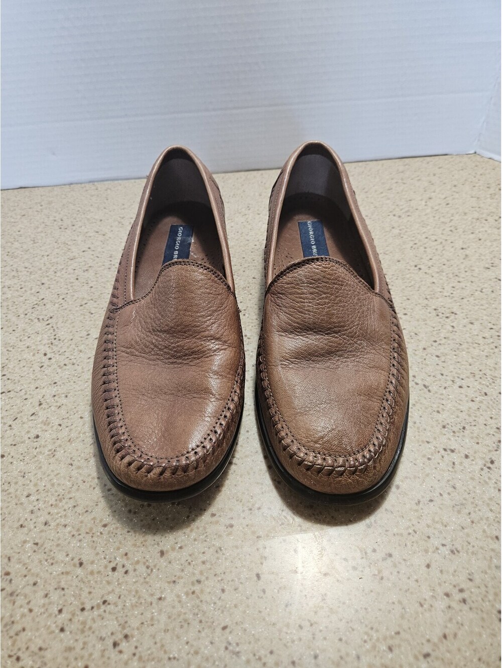 Giorgio Brutini Brown Leather Loafers Size 7.5D Made in Brazil